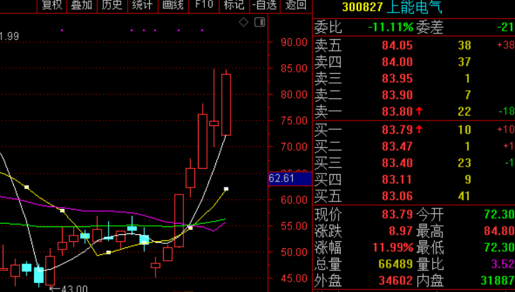 300827上能电气(sz300827)真牛,根本不畏惧市场大跌,走自己的独立行情