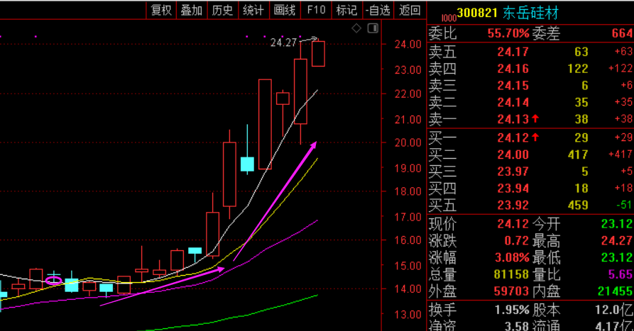 老朋友东岳硅材(sz300821)持续上涨,自8月2日提示